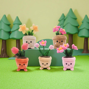 8464 Adorabile Peluche a Forma di Pianta, Giocattolo Floreale Rosa con Faccina <span class=keywords><strong>Sorridente</strong></span>, Regalo di Benvenuto per Amici, Decorazione Casa, Mini Pianta di Peluche - Product Image 4