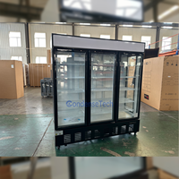 Réfrigérateur vertical pour boissons, trois portes vitrées, refroidissement par air, économie d'énergie, 1700L