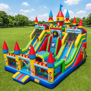 Scivolo Gonfiabile Gigante da Esterno di Alta Qualità, Combo Castello Gonfiabile Sicuro e Divertente, <span class=keywords><strong>Parco</strong></span> <span class=keywords><strong>Giochi</strong></span> Moonwalk per Parchi Divertimento - Product Image 6