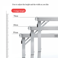 Table pliante en alliage d'aluminium Table pliable portable pour l'extérieur Petite table simple avec tabourets