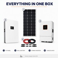 Système d'énergie solaire hors réseau 8 kW, kit de stockage solaire monocristallin, batterie murale, alimentation complète pour grande maison