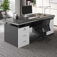 LBZ-151X Ensemble bureau et chaise de direction moderne et simple avec tiroirs de rangement, poste de travail individuel pour usage domestique et informatique