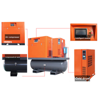 Compresseur d'air à vis à aimant permanent haute pression 15KW 16Bar 20Bar 380V 50Hz, refroidi par air, lubrifié, silencieux, pompe industrielle