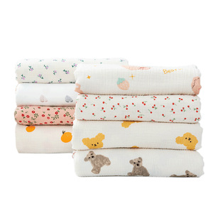 Tissu imprimé 100 % <span class=keywords><strong>coton</strong></span> double <span class=keywords><strong>gaze</strong></span> froissé seersucker pour langer bébé, vêtements d'intérieur et vêtements, vente en gros - Product Image 5