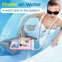 Étui de téléphone étanche IPX8 avec joint sécurisé et double verrou pivotant, sac étanche pour la natation, la plongée et les sports nautiques