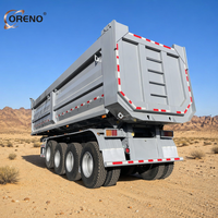 ORENO Vente directe usine chinoise Semi-remorque benne basculante en acier de type U de 100 tonnes, déchargement par trémie robuste, taille personnalisable