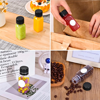 Bouteille carrée en PET transparent épaissi de 60 ml (2 oz) avec bouchon inviolable pour shot de gingembre, jus de fruits pressé à froid, boisson