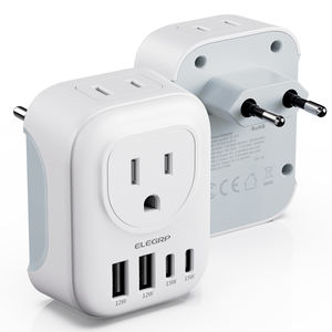 Convertisseur de prise de courant ELEGRP US vers européen Adaptateur de voyage universel pour prise portable Espagne Italie France Allemagne - Product Image 1
