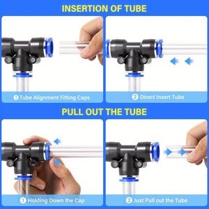 40PCS 1/4 Inch OD Push to Connect Fittings Pneumatic Fittings Kit, 10 Spliter + 10 Coudes + 10 Té + 10 Droit - Product Image 5