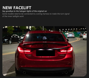 Gruppo Luci Posteriori LED Modificate per Mazda 6 Atenza 2013-2019, Stile Squame di Drago <span class=keywords><strong>Maserati</strong></span>, <span class=keywords><strong>Nero</strong></span> Fumé, Elegante e ad Alte Prestazioni - Product Image 2