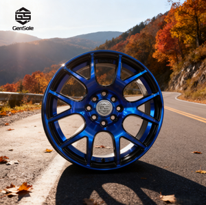 Jantes en alliage forgé chromé 15 <span class=keywords><strong>16</strong></span> <span class=keywords><strong>pouces</strong></span> Finition bleue pour voitures Gensole Marque Garantie 36 mois Compatible avec Mercedes // Audi - Product Image 2