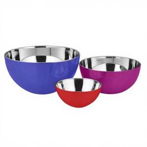 Récipient métallique profond et durable d'acier inoxydable de cuisine et de table de restaurant de saladier d'or - Product Image 1
