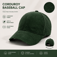 Gorro de Pana con Visera Curva, Estilo Retro, Casual, Unisex, para Otoño e Invierno, con Letras Bordadas, Estilo Urbano
