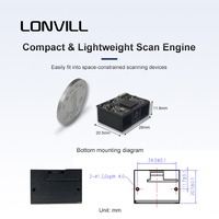 LONVILL 1280*800 Píxeles RS232 USB, Escáner de Código de Barras Compacto Integrado Arduino para Punto de Venta y Kiosco