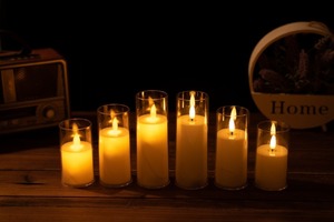 Bougies Électriques Faux Blanches en Acrylique Sans Flamme à LED Fonctionnant sur Piles <span class=keywords><strong>avec</strong></span> Télécommande et Minuteur - Product Image 6
