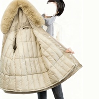 Boying Parka Gruesa de Invierno para Mujer, Chaqueta 3 en 1 de Poliéster y Algodón, Nuevo Estilo Coreano con Cintura Ajustable, Corte Entallado y Capucha, ODM