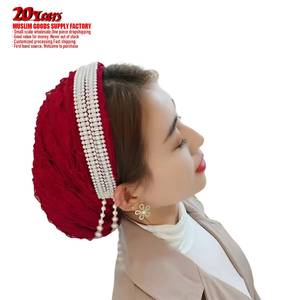 Gorros personalizados al por mayor con diseño de espiral sólida para mujeres africanas, gorros para dormir, pañuelos musulmanes, gorros anudados para mujer - Product Image 3