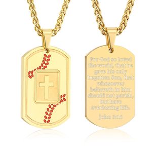 Collier pour homme en acier inoxydable avec pendentif croix et verset biblique, bijoux religieux sportifs, cadeaux d'anniversaire pour elle - Product Image 2