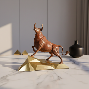 งานประติมากรรมรูปวัวทองเหลือง งานฝีมือศิลปะแบบกำหนดเอง งานประติมากรรมทองสัมฤทธิ์ทาสี ของตกแต่งสไตล์จีน ขนาดเท่าตัวจริง - Product Image 1