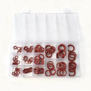 Junta de papel de acero roja lisa vulcanizada de alto voltaje con aislamiento de fibra plana y arandela de acero roja adherida - Product Image 1
