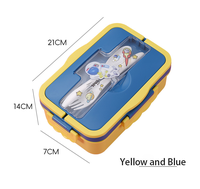 Boîte à lunch scolaire pour enfants XPM, design mignon de dessin animé, double couche, PP, 3 compartiments, anti-fuite, qualité alimentaire, facile à nettoyer, personnalisable