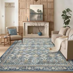 Tapis rectangulaire abstrait Wan Xinlong, résistant aux taches, pour salon et chambre à coucher, style transitionnel - Product Image 1