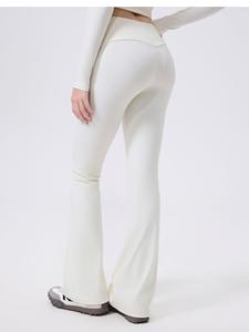 Wholesale Women High Waist V Back <b>Flare</b> Yoga Pants Soft Naked Stretch Peach Butt Lift <b>Leggings</b> Pilates Gym Workout Trousers - Product Image 3