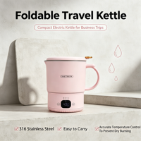Bouilloire électrique pliable en acier inoxydable, portable et légère, pour l'extérieur, température constante, grande capacité