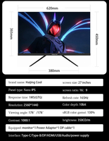 27" Monitor 2K 165Hz 144HZ Gaming Monitors Computer 1ms Free-sync Nano IPS Panel Desktop LCD Display DP