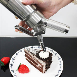 Distributeur professionnel de crème fouettée en acier inoxydable entier avec 3 buses de décoration et support 1 pinte/500ML <span class=keywords><strong>fouet</strong></span> à crème - Product Image 2