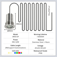 Ampoule LED RGB 12W IP68 12V pour spa, 1,5 pouce, encastrable sans niche, remplacement pour éclairage subaquatique de baignoire et de piscine
