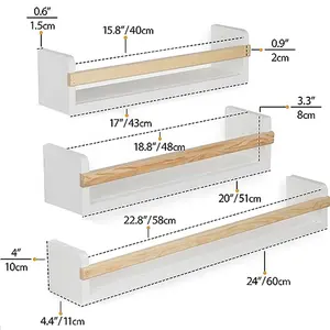 Lukywind personnalisé vente en gros ensemble de 3 pépinière blanc affichage décor flottant <span class=keywords><strong>brut</strong></span> <span class=keywords><strong>planche</strong></span> unité étagère blanc mur étagère à livres - Product Image 5