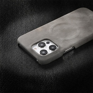 Étui de téléphone en cuir PU, étui vintage pour affaires, étui en cuir magnétique avec recharge sans fil, sacs pour téléphone portable - Product Image 4