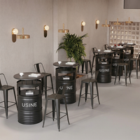 Tables et chaises industrielles créatives en fer forgé, style réservoir de pétrole, pour bars, KTV, restaurants et lieux de loisirs