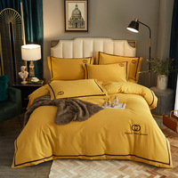Ensembles de draps en coton vente chaude maison 4 pièces drap de lit et taies d'oreiller en microfibre