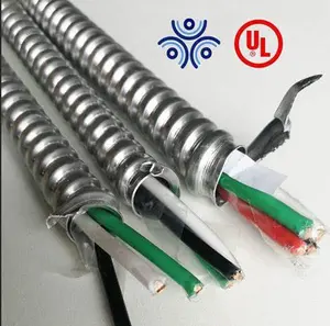 Metal kaplı zırh MC (BX) 12/2 Awg UL yapı kablosu 600V bakır İletkenler, AIA PVC/naylon izolasyon 14-10 AWG