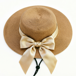 Women's <b>Straw</b> Panama <b>Hat</b> Elegant Bow Detail Travel Beach Sun <b>Hat</b> <b>Summer</b> Wide-Brimmed <b>Straw</b> <b>Hat</b> - Product Image 4