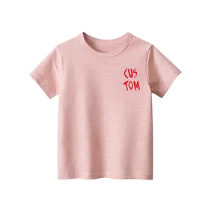 Özel kız erkek T shirt çocuk kısa kollu özel Logo baskı sevimli rahat yaz Unisex logosu