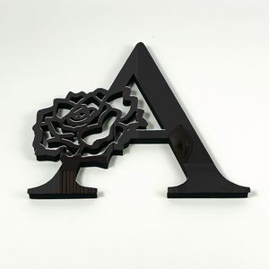 Pegatina de Pared de Letras de Acrílico con Diseño de Rosa de 20 cm, Decoración de Pared para Sala de Estar de Hotel, Pegatina de Pared con Respaldo Autoadhesivo - Product Image 1