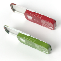 Cannacoast Boîte en fer blanc recyclable pour fleur bonbon menthe contenant hermétique anti-odeur à dessus coulissant imprimé personnalisé CR