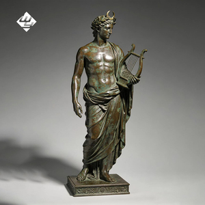 Sculpture personnalisée classique en bronze du dieu Apollon tenant une lyre, grande statue d'art en métal pour la décoration de la maison et du jardin - Product Image 2