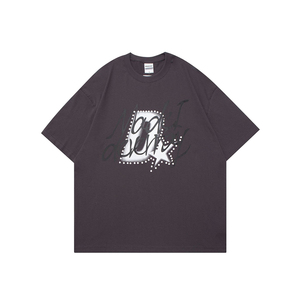 メンズ夏Tシャツカスタムラインストーン印刷デザイナー高級グラフィックTシャツ100% コットンプラスサイズ280 Gsm特大Tシャツ - Product Image 2