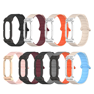 Custom Heavy Duty Metal <b>Case</b> Bumper Magnetic Dual-Color Silicone Wristband Shockproof <b>Watch</b> Band for Google Fitbit Air - Product Image 2