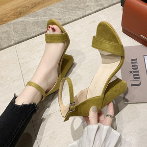 Sandales Coréennes à Talons Hauts pour Femmes 35-43 Grande Taille, Chaussures d'Été Extérieures Tendance avec Boucle Ouverte et Talon Compensé - Product Image 6
