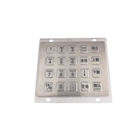 20 keys POS or kiosk usb/r232 IP65 waterproof vandalism flat Metal Numeric Keypad for ATM