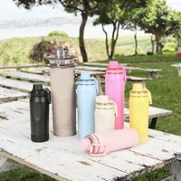 Bouteille d'eau sport isotherme portable en acier inoxydable 304, design classique moderne américain, grande capacité, cadeaux d'affaires