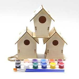 Premium Diy Birdhouse Kit Voor Kinderen Om Eenvoudig Te Bouwen Om Kinderen Hangende Houten Vogelhuisje Te Maken Beginnend Houtbewerkingsset En Verf - Product Image 3