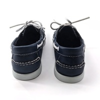 Mocassins bateau pour hommes en cuir véritable bleu classique de haute qualité, à plateforme, souples, décontractés, pour la marche pieds nus