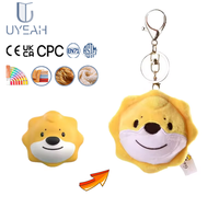 Uyeah OEM/ODM Factory Wholesale Custom Gift Brand Logo Print Keyring Personal Cotton Soft Stuffed Animal Toy Plush Lion Keychain