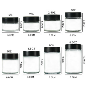 Pot en verre transparent à fond épais, écologique, résistant aux enfants, avec couvercle noir résistant aux enfants, pour crème visage artisanale, 2,5 oz - Product Image 6